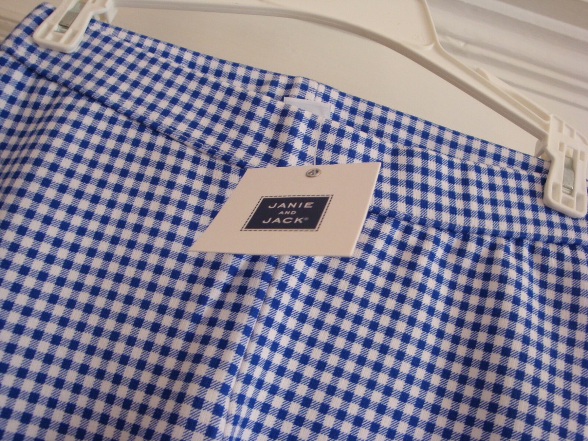 Pantalon Ponte à Volants Vichy Fille – Janie And Jack – Taille 4T – Bleu Royal (neuf Avec étiquette)