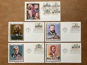 1980 15c American Architecture 1838-41 Colorano Silk FDC Master Set of (5)