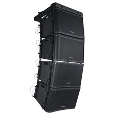 Sound Town 4x 12" Powered 800W DSP Line Array Set + Fly Frame ZETHUS-112BPWX4
