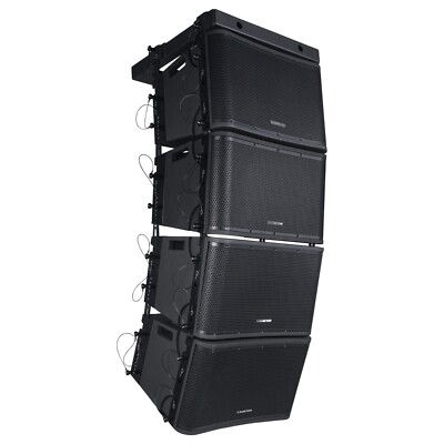 Sound Town 4x 12'' Powered 800W DSP Line Array Set + Fly Frame ZETHUS-112BPWX4