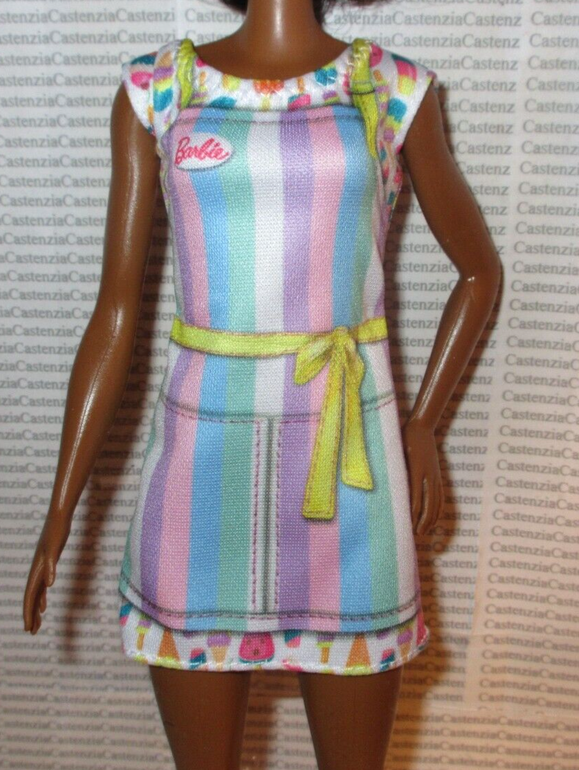 11.5 Inch Doll Ice Cream Shop Uniform Dress with Striped Top and Accessories-image