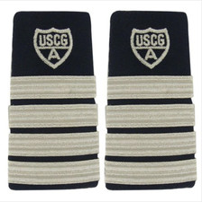 GENUINE U.S. COAST GUARD AUXILIARY ENHANCED SHOULDER BOARD: DISTRICT CAPT AND DI