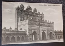 vtg postcard India FATEHPUR SIKRI Buland Darwaza Inside Gate