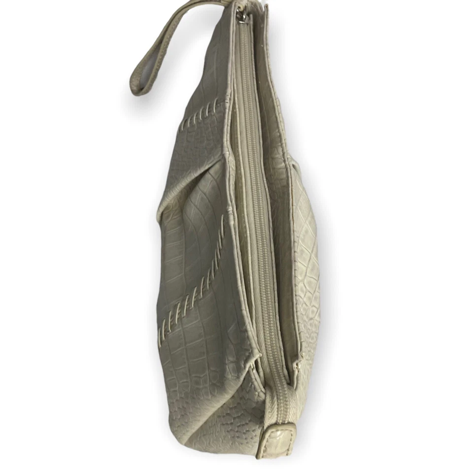 Bolso sin asas Apt 9 para mujer marfil imitación cuero cocodrilo forrado en relieve informal Foto 2 de 4