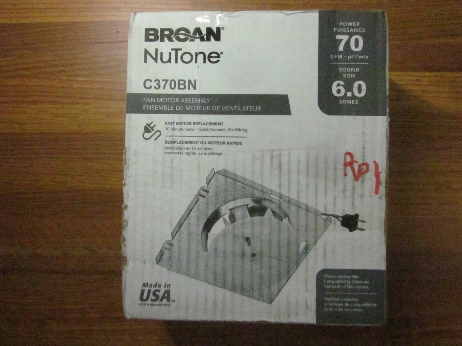 Broan-NuTone C370BN 70 CFM Replacement Motor Wheel for 695 Bathroom Exhaust  Fan - Pinoy Warehouse