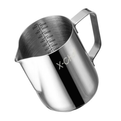 Milk Frothing Pitcher, X-Chef Milk Frother Cup, 20 oz, Metal Frothing Cup Sta...