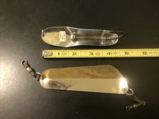 2 Vintage Pflueger Metal Spoons Limper 7 & Chum 6