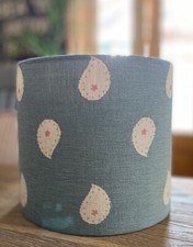 HANDMADE LAMPSHADE IN SUSIE WATSON MARINE BLUE MIKA FABRIC