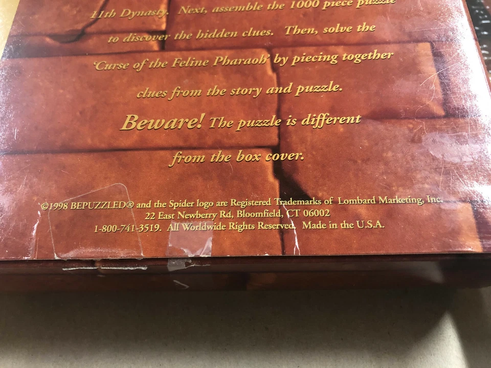 Curse of the Feline Pharaoh Mystery Jigsaw Puzzle 1998 Bepuzzled Alan Robbins - Image 4 of 4