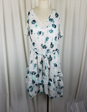 Simply Vera Vera Wang Ruffled Slip Dress Floral Womens XL Fit & Flare Sundress