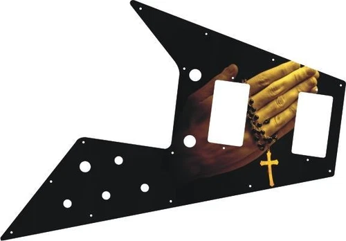 Gibson Flying V Pickguard  for '67 Re-Issue Guitar Custom Graphical Praying Hand