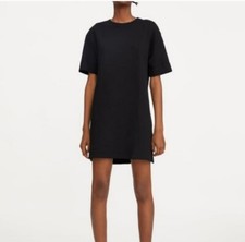 ZARA BLACK BASIC SHIRT DRESS SIZE M MEDIUM