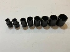 New Proto 8 pcs 3/8” dr shallow socket set black oxide 5/16” to 3/4” USA 12 pt