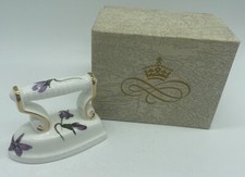 Hammersley Fine Bone China Victorian Violets Miniature Iron with Box