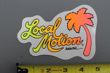 LOCAL MOTION Hawaii Surf Clear Neon Orange Fade 80's LM2 Vintage Surfing STICKER