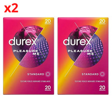 Durex Pleasure Me - Lot 40 Préservatifs Perlés - 2x20 Pièces - Anal Vaginal