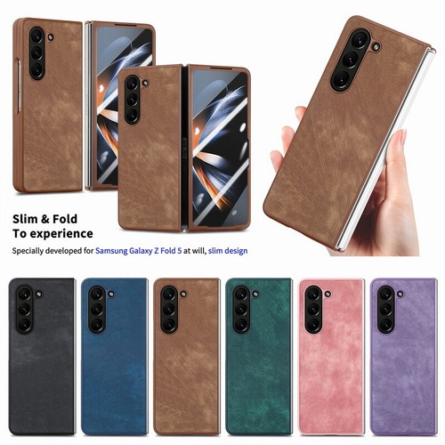 For Samsung Galaxy Z Fold 5 4 3 Shockproof Tempered Glass Leather Case Cover - Picture 6 of 14