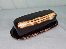 Butter Covered Dish Pfaltzgraff Gourmet Brown Stoneware Drip Glaze 1/4 Lb
