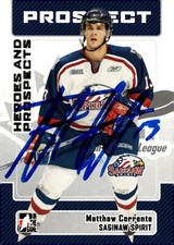 Matthew Corrente - Signed 2006-07 In The Game Heroes And Prospects Card #116