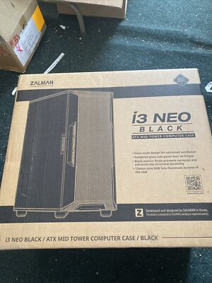 Zalman i3 NEO Black ATX Mid Tower Computer Case w/mesh front Temp. Glass Side