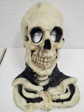 Vintage 1997 Halloween Skull Skeleton Mask with Neck - The Paper Magic Group 