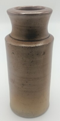 Vintage Steinzeug Guss Schwärzung Flasche Kanister unbekannte Herkunft sauber UK Ablaufdatum    