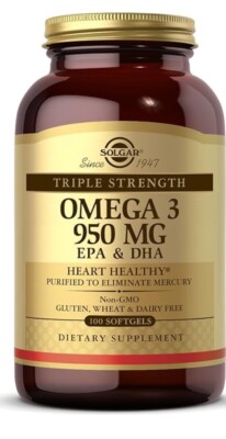 Solgar Omega-3 EPA & DHA, Triple Strength #100 Exp2028