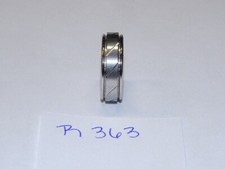 Triton Tungsten Carbide Wedding Ring 7mm Size 8-1/2 Silver w/ Ctr Lines #R363