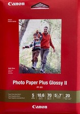 Canon Photo Paper Plus Glossy II - 5"x7", 20 Sheets - Lot Of 2 Packs 40 sheets 