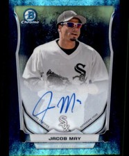 2014 Bowman Chrome Autographs Bubble Refractors #BCAPJM Jacob May Auto Card /99