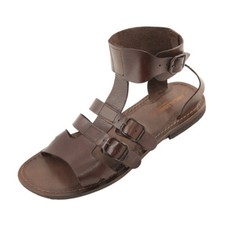 Sandals with LEATHER SOLE ancient GLADIATOR roman man in leather Macho Brown