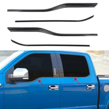 ✅For 2015-20 Ford F150 4Door Black Window Bottom Sill Trim Strips Cover Overlays