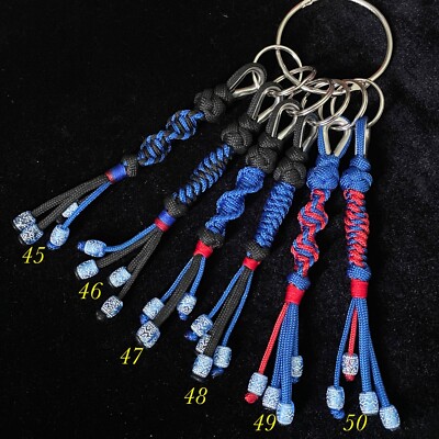 Paracord Schlüsselanhänger, Keyfob, Lanyard, mit Perlen, versch. Farben, leicht