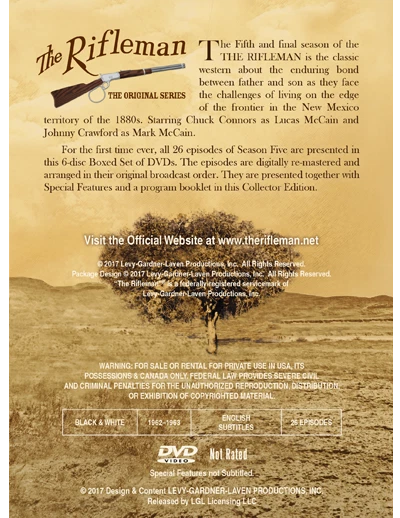 The Rifleman Collector Edition Season 5 (episodes 143 ‑ 168) DVD Box Set - Image 2 of 4