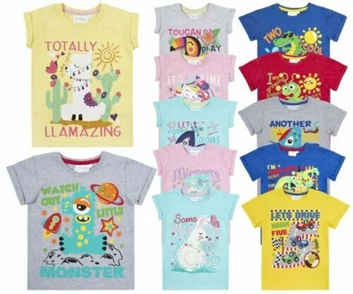 Mädchen Jungen Kinder T-Shirt Kurzärmelig Geburtstag Alter Nummer Baumwollreich - Bild 1 von 1