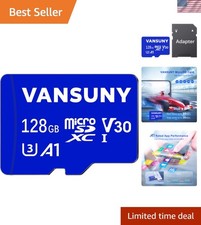 Durable 128GB microSD Card - Fast Read/Write, 4K Video, Waterproof Shockproof
