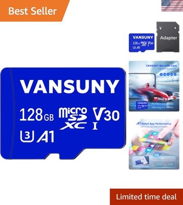 Durable 128GB microSD Card - Fast Read/Write, 4K Video, Waterproof & Shockproof
