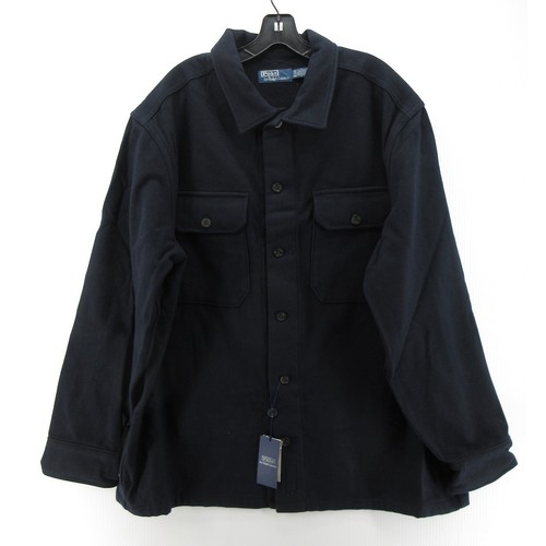 Polo Ralph Lauren Shirt Men XXL Blue Wool Blend Navy CPO Shacket Heavyweight