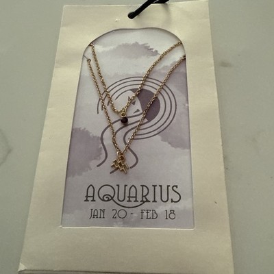 Urban Outfitters Aquarius Zodiac Necklace Set 16''+3''
