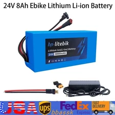24V 8Ah Ebike Lithium Li-ion Battery Electric Wheelchairs Bicycle Rechargeable