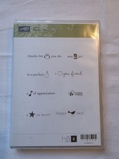 Stampin Up "Picture This" Cling Rubber Stamp Set Of 8 Sayings Expressions NEW