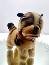 Vtg 50's Steiff standing dog- Bully Bulldog -swivel head  collar 4" tall