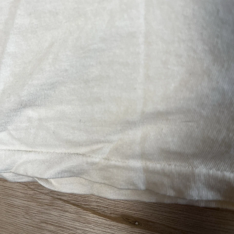 复古全新带标签 GAP 无袖衬衫男式 L 美国制造 80 年代单针背心象牙白 — 第 4/4 张图片