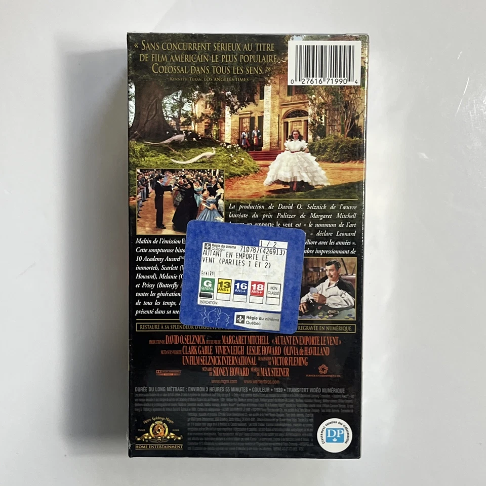 Gone With the Wind (VHS, 1999) French Version, Brand New, Sealed! - Image 2 of 4