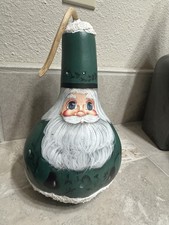 Vintage Santa Claus Handpainted Gourd - Folk Art