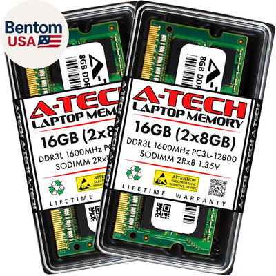 16GB (2X8Gb) DDR3/DDR3L 1600Mhz PC3L-12800 (PC3-12800) CL11 SODIMM 2Rx8 1.35V 20