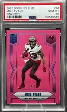 2025 Panini Donruss Elite - Mike Evans FOTL Exclusive Pink /13 PSA 10 POP 1 #61