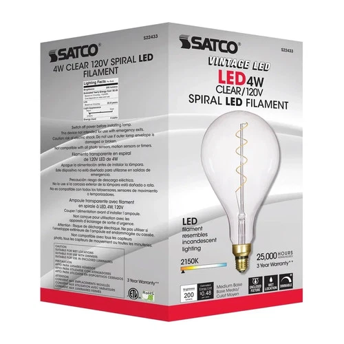 4W PS52 LED vintage style - Clear - 25000 Average rated hours - Medium Base - 12 - Picture 7 of 8