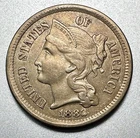 1882-P Three Cent Nickel — photo from another recent sale