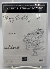 Stampin' Up Happy Birthday To You Stamp Set Vinyl Cling Rubber Stamps
